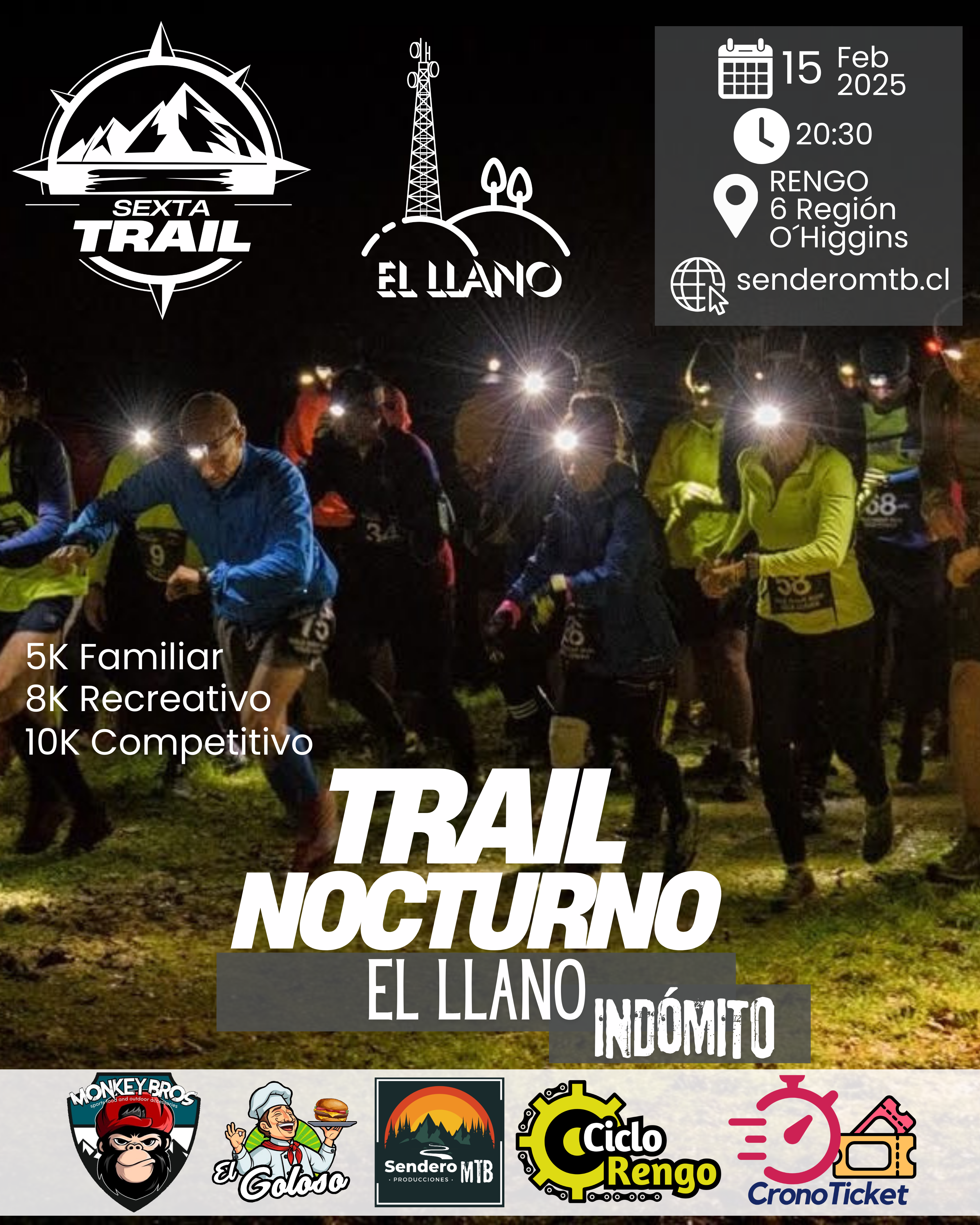 Afiche “EL LLANO Indómito” Trail Running Nocturno