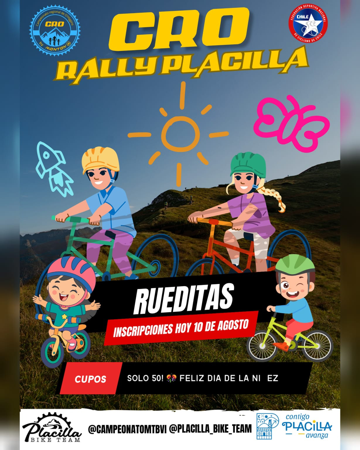 Afiche "RUEDITAS" Rally Placilla CRO 2025